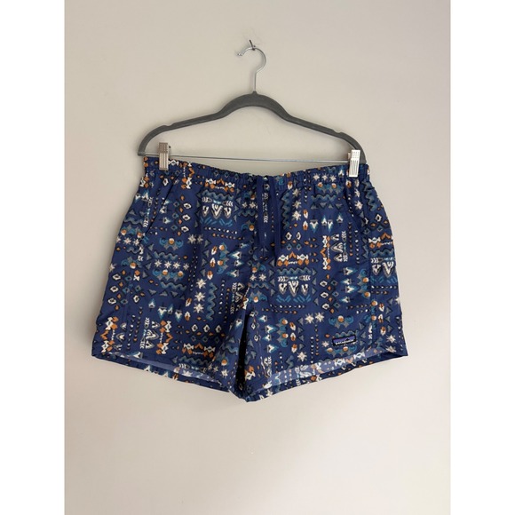Patagonia Pants - Patagonia Baggies Shorts Womens Blue Geometric Tribal Print Large